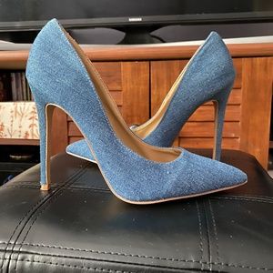 Denim high heel
